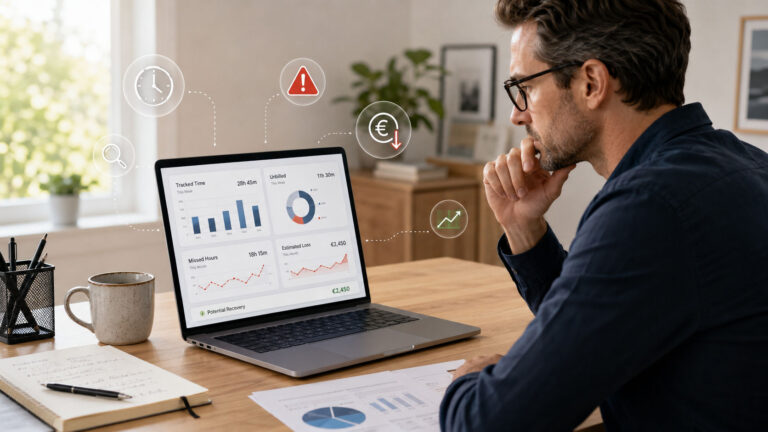 Consultant vérifiant sa liste d'appels clients non facturés sur tablette