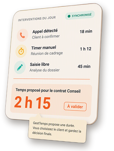 Rendre visible tout le temps facturable