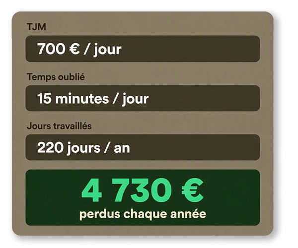 Calcul du temps facturable à gagner